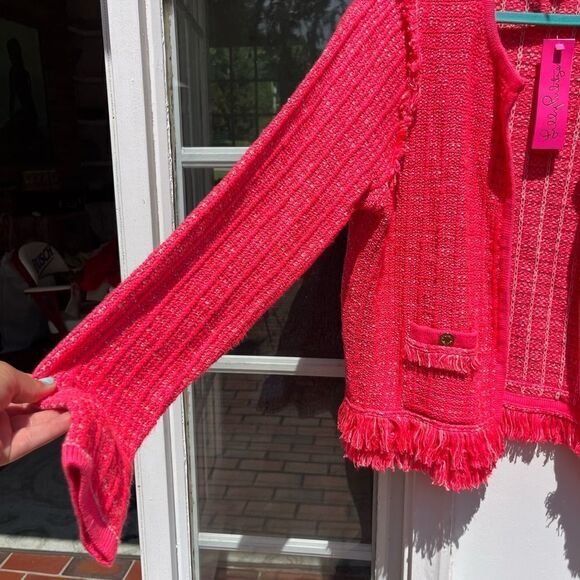 Lilly Pulitzer Spicy Coral Tweed Simora Cardigan NWT - Picture 8 of 14